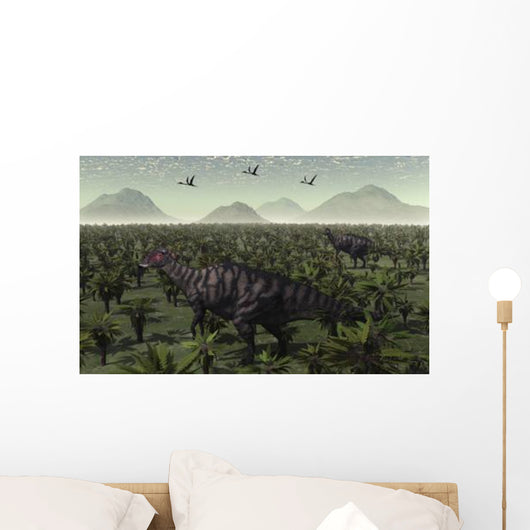 Pair Parasaurolophus Walk through Wall Decal
