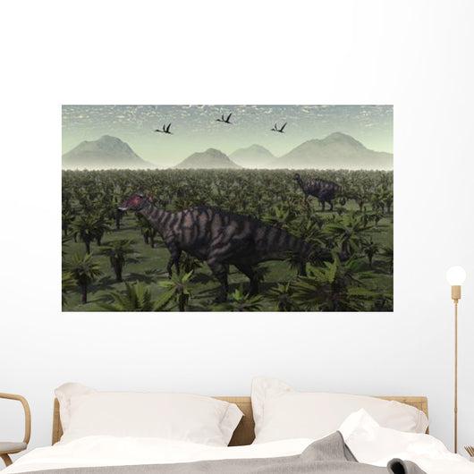 Pair Parasaurolophus Walk through Wall Decal