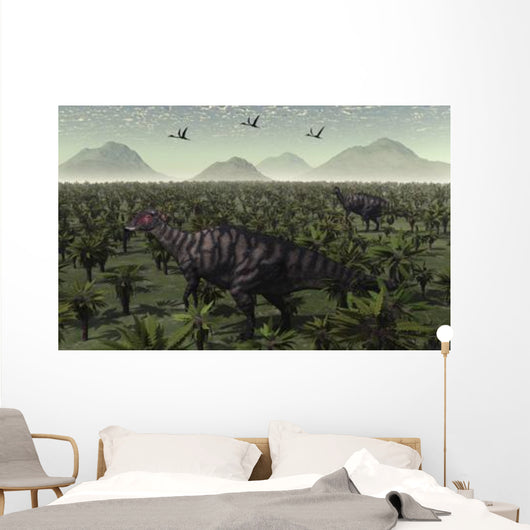 Pair Parasaurolophus Walk through Wall Decal