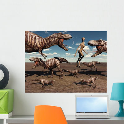 Reptoid Being and Her Wall Decal shown on a wall