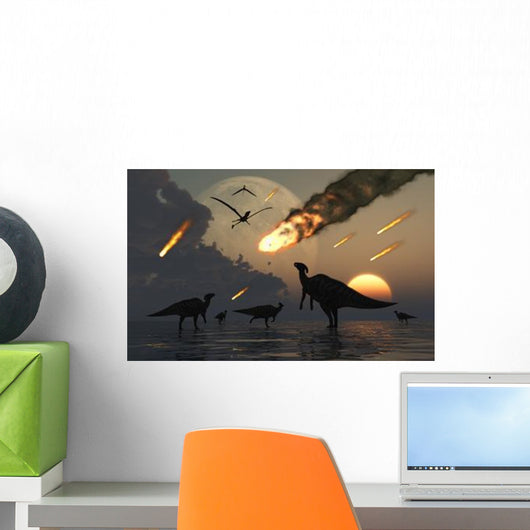 Hadrosaurs Graze Peacefully as Wall Decal