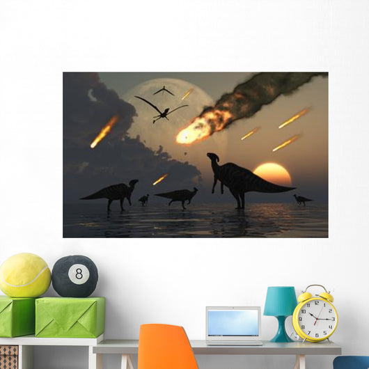 Hadrosaurs Graze Peacefully as Wall Decal