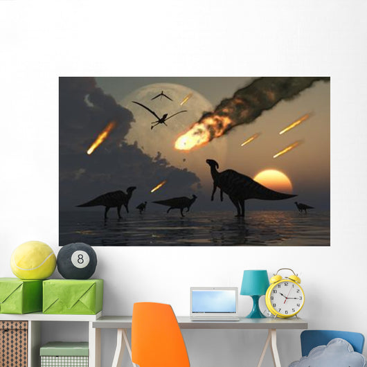 Hadrosaurs Graze Peacefully as Wall Decal