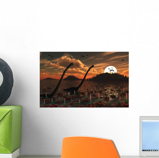 Omeisaurus Dinosaurs Roam Freely Wall Decal