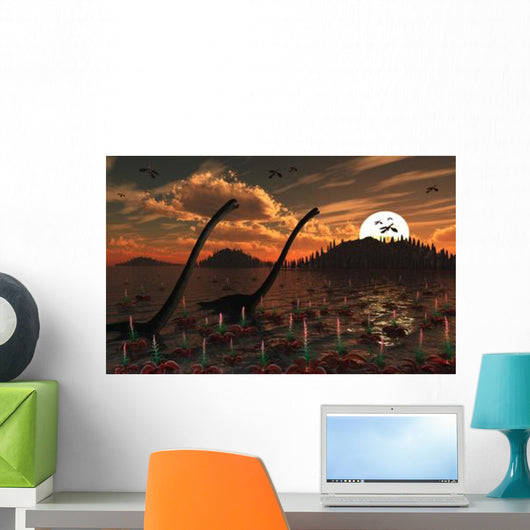 Omeisaurus Dinosaurs Roam Freely Wall Decal
