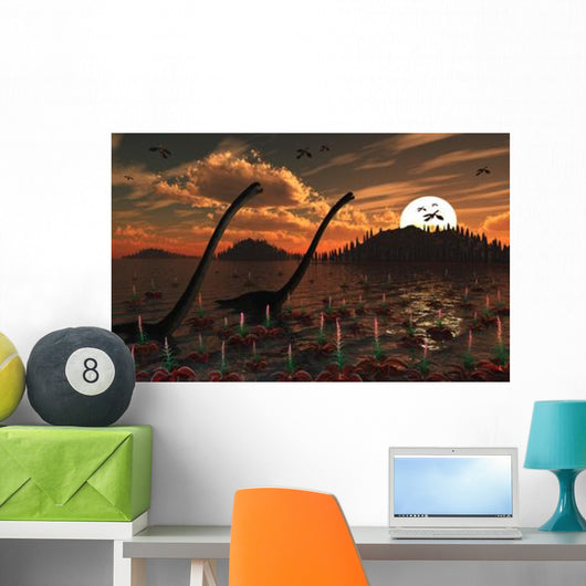 Omeisaurus Dinosaurs Roam Freely Wall Decal