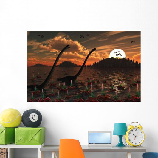 Omeisaurus Dinosaurs Roam Freely Wall Decal