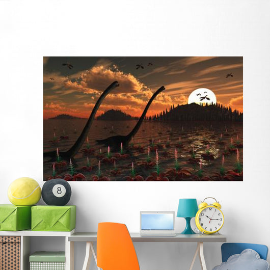 Omeisaurus Dinosaurs Roam Freely Wall Decal