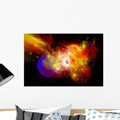 Dying Star Turns Nova Wall Decal shown on a wall