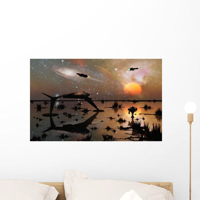Artist's Concept Illustrating Space Wall Decal shown on a wall