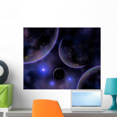 Artist's Concept Illustrating Cluster Wall Decal shown on a wall