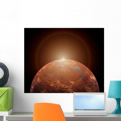 Artist's Concept Distant Red Wall Decal Design 1 shown on a wall