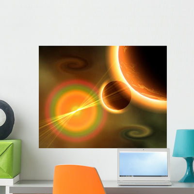 Artists Concept Solar Storm Wall Decal shown on a wall