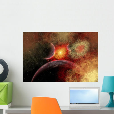 Artist' Concept Illustrating Stellar Wall Decal Design 2 shown on a wall