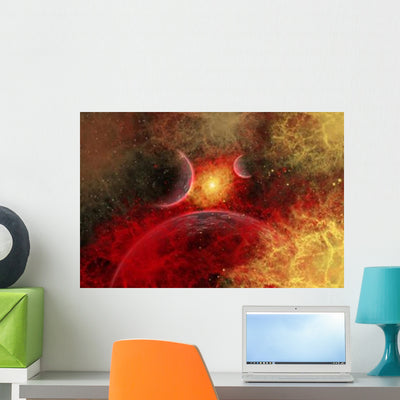 Artist' Concept Illustrating Stellar Wall Decal Design 1 shown on a wall