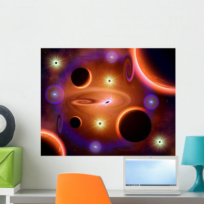 Cosmic Place Where Time Wall Decal shown on a wall