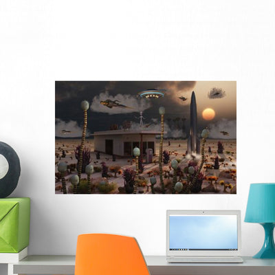 Artists Concept Science Fiction Wall Decal shown on a wall