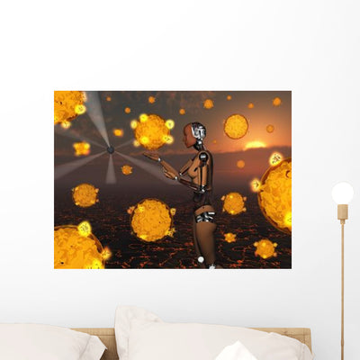 Android Learns to Use Wall Decal shown on a wall
