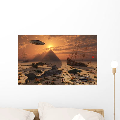 Mysterious Bermuda Triangle Wall Decal shown on a wall