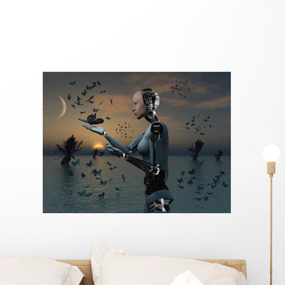 Android Takes Closer Look Wall Decal Design 2 shown on a wall