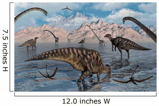 Omeisaurus and Parasaurolphus Dinosaurs Wall Decal Design 2