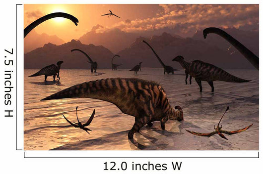 Omeisaurus and Parasaurolphus Dinosaurs Wall Decal Design 1
