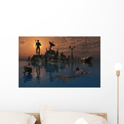 Artist's Concept Dimensional Time Wall Decal shown on a wall