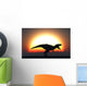 T Rex Silhouetted against Wall Decal