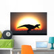 T Rex Silhouetted against Wall Decal
