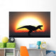 T Rex Silhouetted against Wall Decal