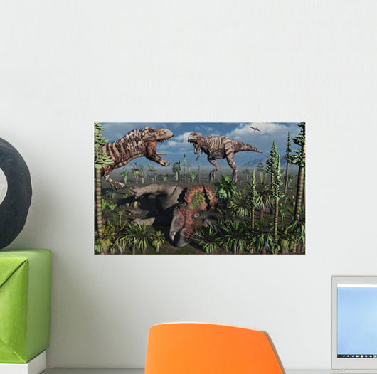 Two T Rex Dinosaurs Wall Decal