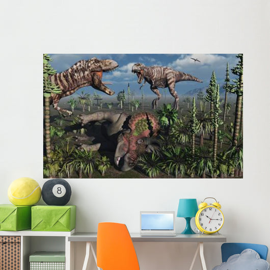 Two T Rex Dinosaurs Wall Decal