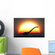 Silhouetted Omeisaurus Walks Pass Wall Decal