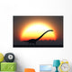 Silhouetted Omeisaurus Walks Pass Wall Decal