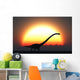 Silhouetted Omeisaurus Walks Pass Wall Decal