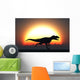 Silhouetted Allosaurus Sprinting against Wall Decal