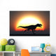 Silhouetted Allosaurus Sprinting against Wall Decal
