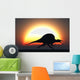 Silhouetted Spinosaurus Sprinting against Wall Decal