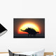 Stegosaurus against Setting Sun Wall Decal