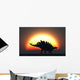 Stegosaurus against Setting Sun Wall Decal