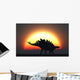 Stegosaurus against Setting Sun Wall Decal