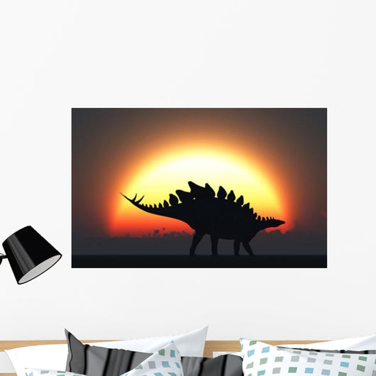 Stegosaurus against Setting Sun Wall Decal