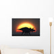 Silhouetted Triceratops Strolling past Wall Decal