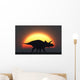 Silhouetted Triceratops Strolling past Wall Decal