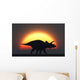 Silhouetted Triceratops Strolling past Wall Decal