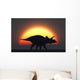 Silhouetted Triceratops Strolling past Wall Decal