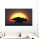 Silhouetted Triceratops Strolling past Wall Decal