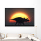 Silhouetted Triceratops Strolling past Wall Decal