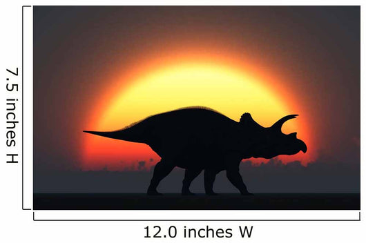 Silhouetted Triceratops Strolling past Wall Decal