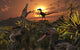 Group Feathered Carnivorous Velociraptors Wall Decal
